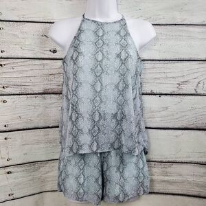 Alya XXS Blue Animal Print One-piece Romper